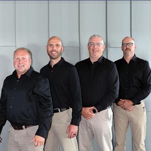 James Yaws, Regional Account Manager; Matt Brady, OEM & Sustainability Manager; JT Roberson, Strategic Sales Manager; Seth Brown, Strategic Partner, Ceramex North America